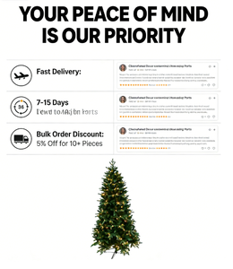 Arbre de Noël Artificiel en PE de 2,3 m (7,5 pi) avec 500-1000 Lumières LED Multicolores Chaudes, Ignifuge et Écologique pour Usage Intérieur - Vente en Gros - Product Image 6