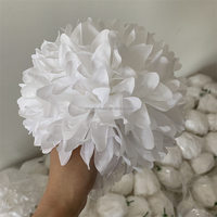 Têtes de fleurs de chrysanthème en soie blanches, faites à la main, grande taille, modèle L-279, pour décoration de fête, certifiées CE