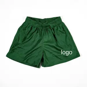 Shorts de malha para homens, shorts de malha casual esportivos de cor sólida para corrida e corrida, com logotipo personalizado de verão