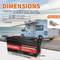 Baterai Lithium LiFePO4 25.6V 100Ah dengan BMS Terintegrasi, Output Tinggi, 15000 Siklus, Ideal untuk Penyimpanan Energi Surya, Cadangan Daya, RV, dan Berkemah