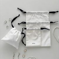 Bolsa con cordón de tela de algodón y lona con logotipo personalizado al por mayor para embalaje de perfume