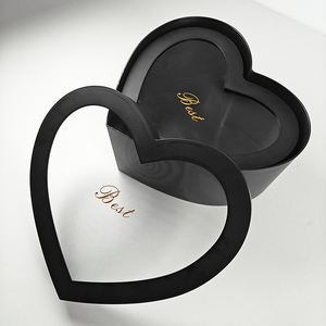 高品質2in1プラスチックフラワーボックス、高級ハート型窓付きギフトボックス、生花包装用 - Product Image 6