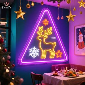 Luces de Neón Navideñas Personalizadas, Decoración para Centros Comerciales, Ambiente Festivo, Arreglo Decorativo para Ventanas, Letras Iluminadas en Forma, <span class=keywords><strong>Color</strong></span> Rosa - Product Image 2