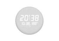Horloge Murale Numérique LED avec Affichage en Tissu, Fonction Snooze, Thermomètre de Table, Chargeur USB Électronique, Réveil Intelligent de Bureau avec Lumière d'Ambiance