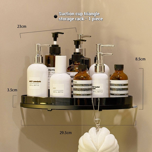 Estante de almacenamiento de baño con ventosa-un estante de almacenamiento de baño montado en la pared <span class=keywords><strong>sin</strong></span> <span class=keywords><strong>agujeros</strong></span> de perforación - Product Image 4