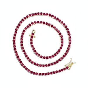 Red <b>Ruby</b> <b>Necklace</b> Beautiful Customized 925 Sterling Silver Choker <b>Necklace</b> Other Diamond Jewelry - Product Image 2