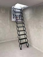 Échelle télescopique pour loft, gain de place |   Escalier de grenier rétractable en aluminium, rétractable / installation facile / certifié CE et ISO