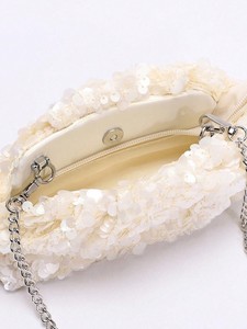 The New Mini Clutch Bag with Small <b>Sequins</b> and Three-dimensional Flowers Features a Minimalist, Luxurious and Elegant Style - Product Image 5