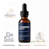 Gouttes de bronzage OEM de haute qualité saveur fraise, vitamines et astaxanthine pour l'éclat de la peau, soutien du collagène et un teint sain