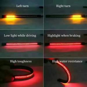 1 pièce <span class=keywords><strong>Bande</strong></span> lumineuse <span class=keywords><strong>LED</strong></span> flexible pour <span class=keywords><strong>moto</strong></span> et voiture, <span class=keywords><strong>feu</strong></span> stop arrière, clignotant rouge jaune et éclairage de plaque d'immatriculation - Product Image 4