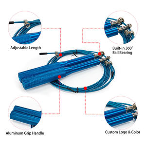 <span class=keywords><strong>Corde</strong></span> <span class=keywords><strong>à</strong></span> <span class=keywords><strong>sauter</strong></span> de vitesse professionnelle avec poignée en aluminium et logo personnalisé, articulation universelle 3M, pour entraînement intensif <span class=keywords><strong>à</strong></span> domicile - Product Image 5