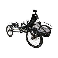 Quadricycle électrique à pédales inclinées pour le tourisme longue distance, avec suspension arrière en alliage d'aluminium, autonomie de 150 km, 500 W
