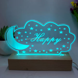 Luz Nocturna personalizada para habitación de niños, decoración de escritorio, regalo de Navidad, luz acrílica 3D con nombre <span class=keywords><strong>personalizado</strong></span> - Product Image 4