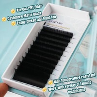 Plateaux d'extensions de cils en gros, faciles à éventail, volume classique, courbures C, D, CC, DD, extensions de cils individuelles