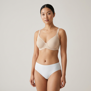 Ensemble de lingerie sans couture effet seconde peau rafraîchissant pour femme, une pièce, soutien-gorge et culotte découpés au laser, broderie, bonnet complet, avec armatures, respirant - Product Image 2