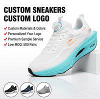 Chaussures de sport personnalisables en maille à lacets, baskets de course, fabricant OEM, faible MOQ, livraison rapide, vente en gros, sur mesure pour hommes et femmes