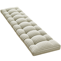 Coussin de banc capitonné vert sauge et olive avec rembourrage moelleux, toucher doux et respirant pour chaises et bancs de patio, assise extérieure