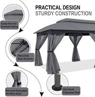 Abri de jardin extérieur robuste 10x20 avec double toit, moustiquaire et écran pour terrasse et jardin