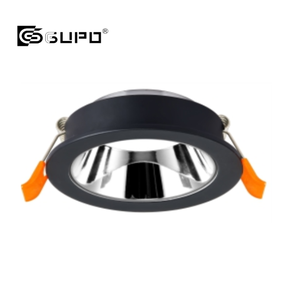 Encadrement de spot encastré fixe, encadrement noir avec insert décoratif imitation bois, anneau de finition à clipser compatible avec les ampoules GU5.3 MR16 GU10 - Product Image 5