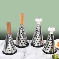 Râpe à fromage et légumes en acier inoxydable conique à 3 faces, râpe à parmesan, ustensiles de cuisine