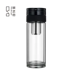 Cina inf350 ml kaca dinding ganda baja nirkarat teh kaca Infuser botol filter air panas dengan Infuser