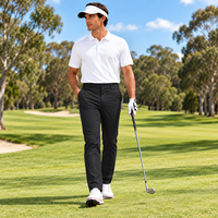 Pantalon de golf thermique décontracté à jambe droite et fermeture éclair conique, éco-responsable, pour hommes, avec logo personnalisé pour golfeurs