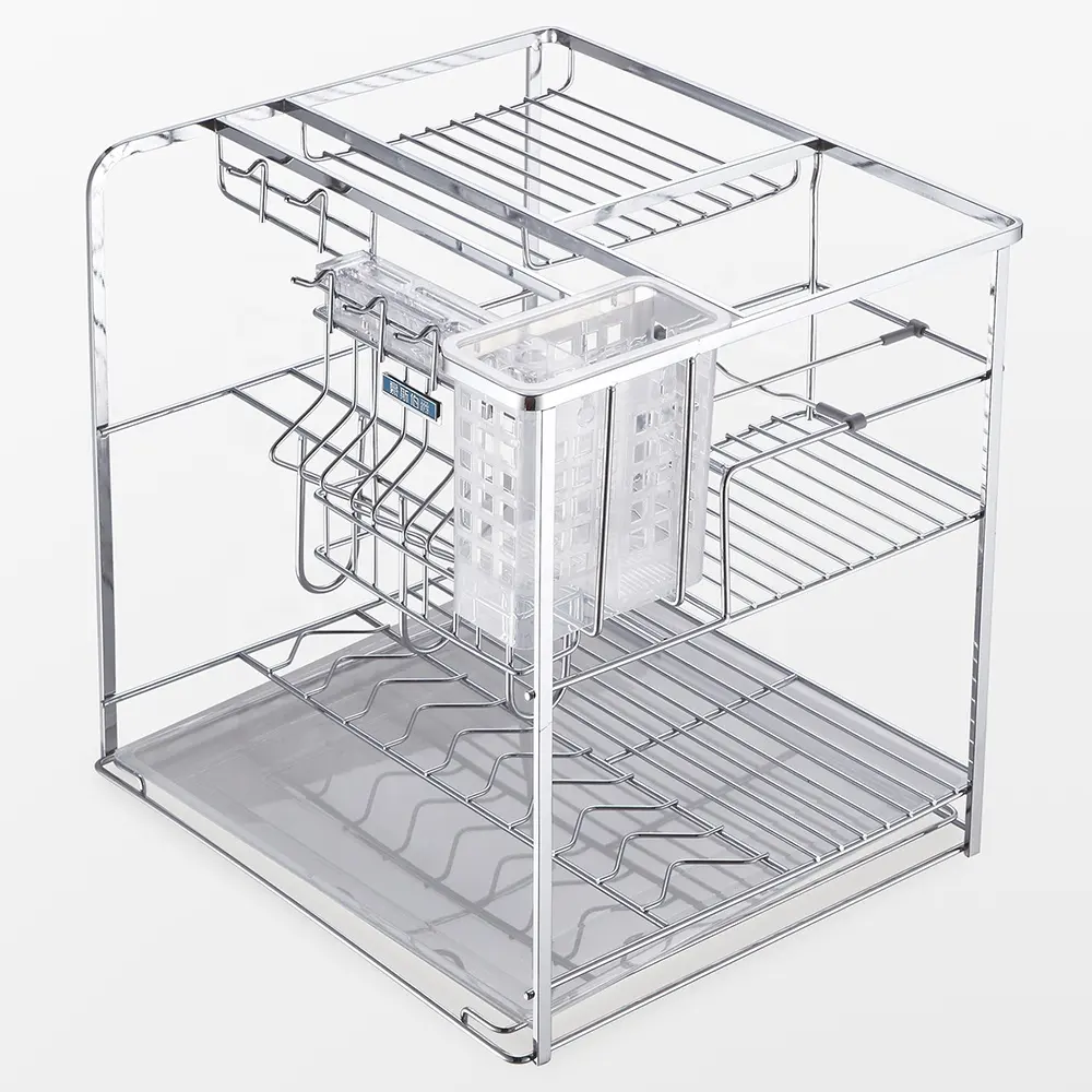 200 300 350 400 450 mm 6 8 10 12 14 16 18 "Zoll Küche Schrank Verchromte Edelstahl ziehen Spice Rack Draht Lagerung Korb