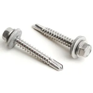 Arandelas de tornillo para techos de acero y Metal, cabeza hexagonal, tornillo autorroscante para paneles sándwich