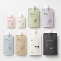 Pochette souple personnalisée imprimée, recyclable, avec bec verseur, blanche et noire, 50ml, 100ml, 250ml, 500ml, pour l'emballage de lait et de boissons