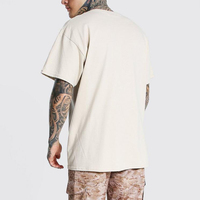 T-shirt surdimensionné beige uni en coton 100% de haute qualité, édition limitée Monaco, taille plus, avec logo personnalisé pour l'impression