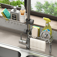 Support de rangement en métal SS201 pour robinet de cuisine partie petit panier de vidange pour le stockage du robinet