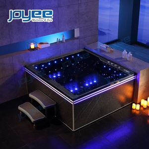 JOYEE Good Price Massage Spa Big Waterfall Hot Tub LED <strong>Light</strong> Strip Skirt <strong>Bathtub</strong> <strong>for</strong> 2-4 People Family Use Tub - Product Image 2