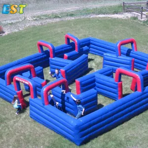Riesiges aufblasbares Labyrinth 10x10m Spiele Aufblasbare Arena für Kinder und Erwachsene Aufblasbare Laser Tag Arena