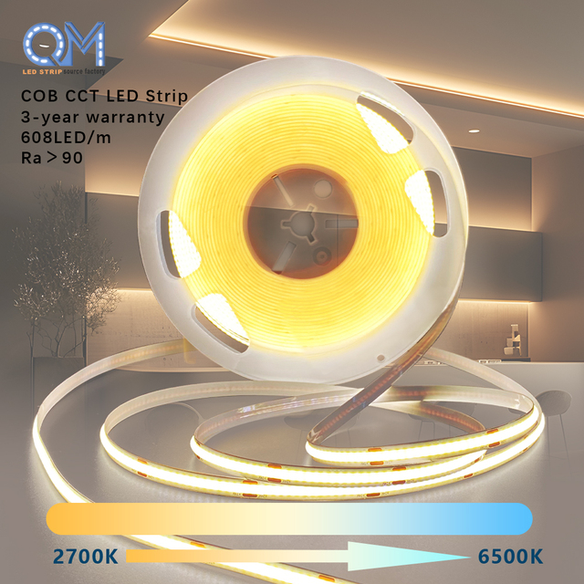 Cob Cct Led Strip 24V 2700 6500 Double Led 5M 10M Ws2811 Rgbcct Rgbcw Cob Neon Magic Light Strip 840Leds M High Density 5 in 1