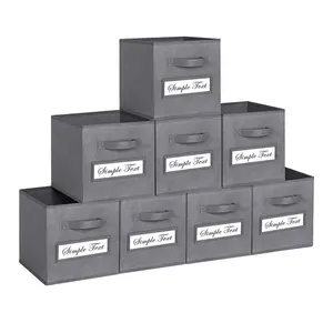 Cubes <span class=keywords><strong>de</strong></span> <span class=keywords><strong>rangement</strong></span> pliables en tissu <span class=keywords><strong>avec</strong></span> fenêtre pour étiquettes, bacs <span class=keywords><strong>de</strong></span> <span class=keywords><strong>rangement</strong></span> en tissu, paniers <span class=keywords><strong>de</strong></span> <span class=keywords><strong>rangement</strong></span> - Product Image 1