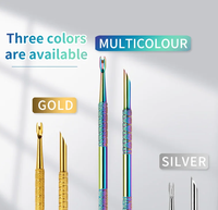 Pousse-cuticules métallique personnalisé avec logo, double embout, vente en gros, outils de manucure, forme fer à cheval, argent, or, plusieurs couleurs