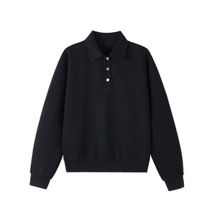 Pull à col polo rétro japonais personnalisé avec logo, pour hommes et femmes, marque de mode, style décontracté ample à manches longues - Product Image 4