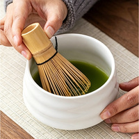 Ensemble de matcha en céramique de marque le plus vendu avec fouet en bambou, style Japandi, écologique, coffret cadeau de voyage 3 pièces