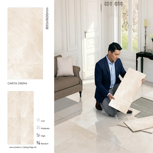 Azulejos de Porcelana Pulida Carita Coffee de 800x1600mm para Pared y Suelo, Diseño de Mármol Café - Product Image 2