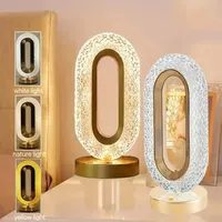 Lampe de nuit LED tactile à changement de couleur rechargeable en forme de lune et d'étoile en cristal 3D pour la décoration de chambre à coucher, cadeau de dropshipping