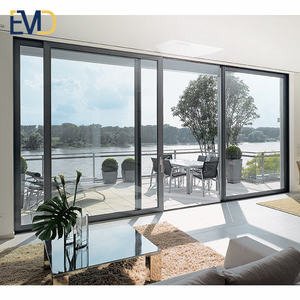 Porte coulissante insonorisée en verre trempé en aluminium sur mesure de haute qualité pour maison - Product Image 1