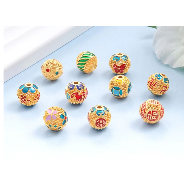 DIY Beaded Copper Accessories Pendant Necklace Earrings Making Accessories Charm Beads Jewelry Making DIY Beads Making Bracelets