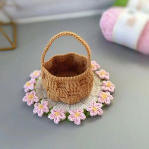 Großhandel Häkel-Untersetzer mit Blumenmuster, Rutschfeste Garnmatten als Getränkeschutz für Zuhause und Büro, Einzigartige Handgefertigte Geschenkidee - Product Image 4