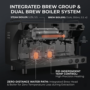 Cafetera Espresso Profesional Comercial Semiautomática con Doble Caldera para Restaurante / Gran Capacidad de Agua - Product Image 3
