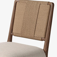 Chaises de salle à manger modernes en matériaux mixtes, tissage alterné, coussin épais, confortables, résistantes aux taches, durables