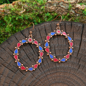 Fashion <b>Drop</b> Earrings Alloy Antique <b>Bronze</b> Plated Bohemia Style Flower Shape Party Women's Jewelry - Product Image 2