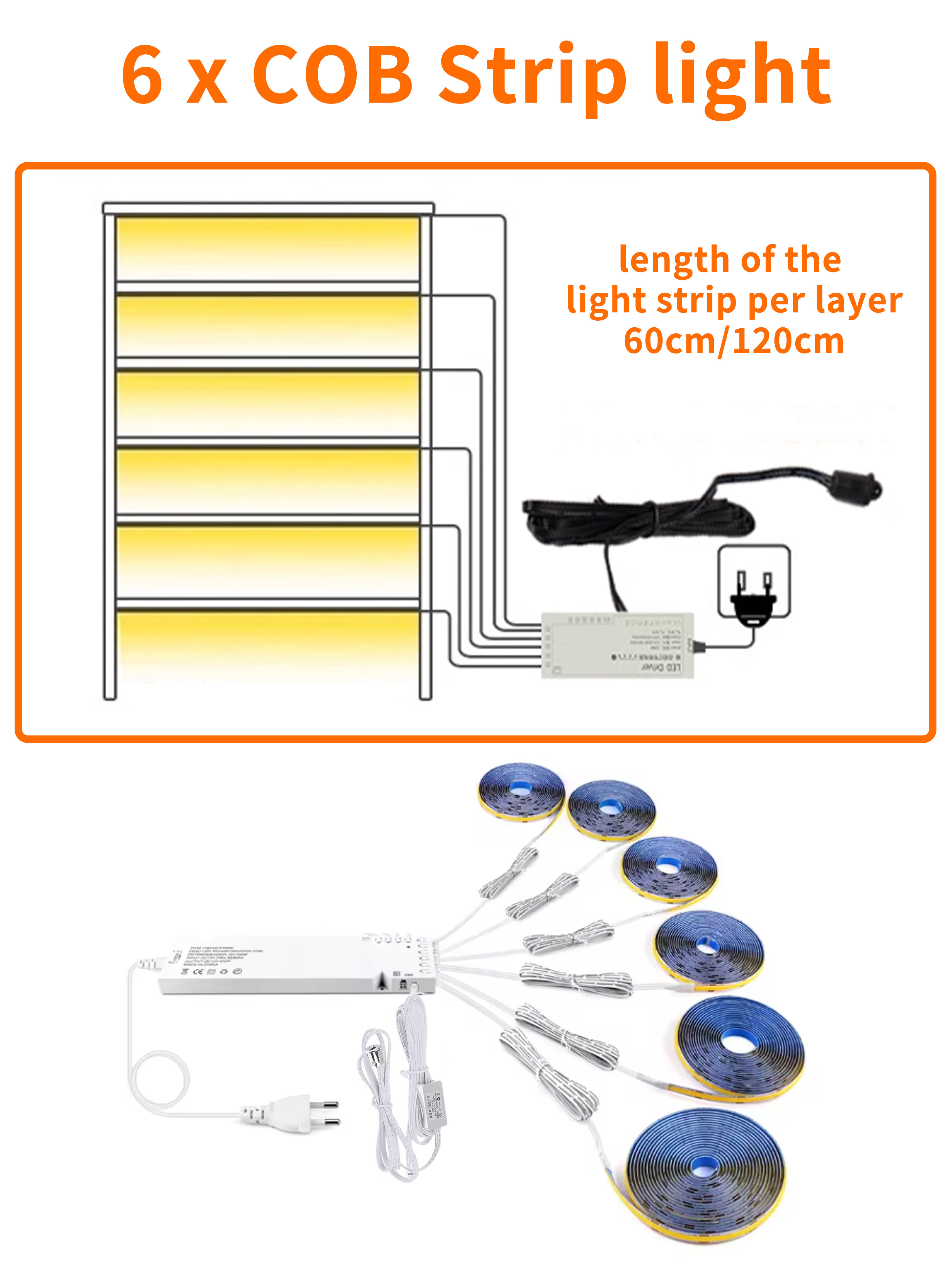 6 X bande lumineuse COB