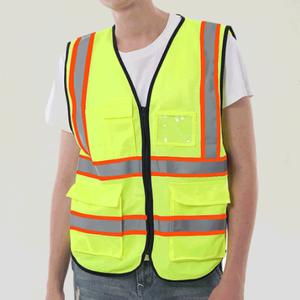 مرحبا فيس سترة عاكسة بناء الطريق السريع الطريق واجب سلامة العمل سترة الفلورسنت - Product Image 3