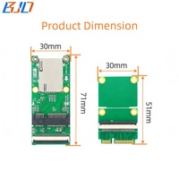 Adaptateur sans fil Mini PCIe PCI-E vers MPCIe en gros d'usine avec 1 emplacement pour carte SIM et câble FPC flexible pour modem 3G 4G LTE et module Wi-Fi
