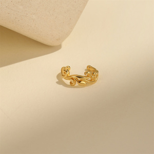Hypoallergenic 18K Gold Plated S925 Sterling <b>Silver</b> Zircon Plain Branch Shape Minimalist Ear <b>Cuff</b> Adjustable Non-Pierced - Product Image 4
